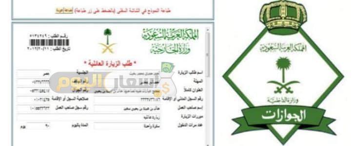 تكلفة طلب زيارة عائلية للسعودية